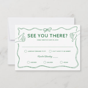 Handgezeichnete Whimsical Doodle Hochzeit RSVP Karte