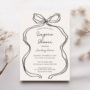 Handgezeichnete Whimsical Ribbon Border Dessous-Du Einladung