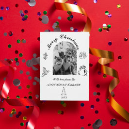 Handgezeichnete whimsisistische Flat Holiday Card Feiertagskarte