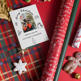 Handgezeichnete whimsisistische Flat Holiday Card Feiertagskarte