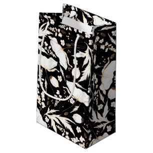 Handgezeichnete Wildblumen Elegantes Modernes Gold Kleine Geschenktüte