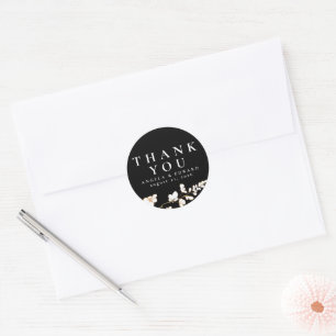 Handgezeichnete Wildblumen Minimalistischer Dankes Runder Aufkleber