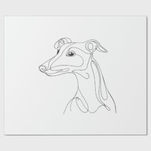 Handgezeichnete Windhund-Linienkunst - Minimalisti Geschenkpapier