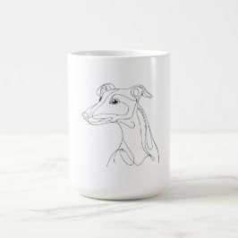 Handgezeichnete Windhund-Linienkunst - minimalisti Kaffeetasse