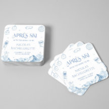 Handgezeichnete Winter-After-Ski-Junggesellinnenpa