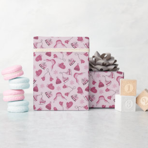 Handgezeichnete Wintermuster-Rosa-Verpackungspapie Geschenkpapier