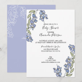 Handgezeichnete Wisteria Floral Baby Dusche Einladung