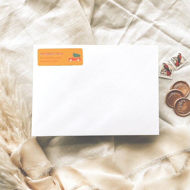 Handgezeichnete Yellow Car Weihnachtsstundenadress (Von Creator hochgeladen)