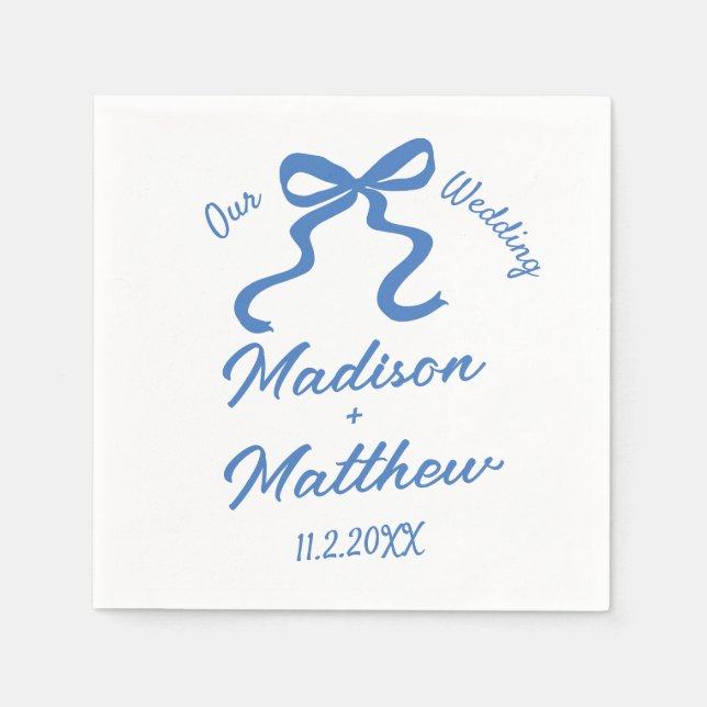 Handgezeichnete Zeichnungen Doodles Ribbon Bow Hoc Serviette (Vorderseite)
