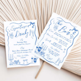 Handgezeichnete Zeichnungen Doodles Wedding Bar Me Menükarte