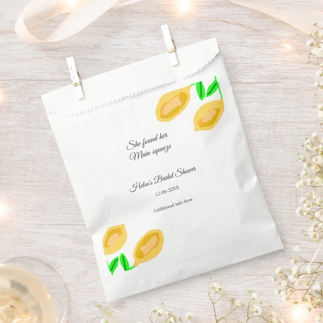 handgezeichnete ZitronenBlätter fügen QR-Brautpart Geschenktütchen (Ausgeschnitten)