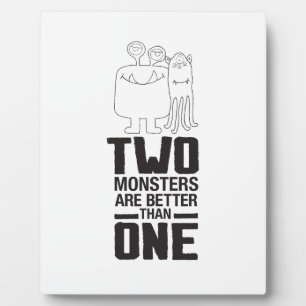 Handgezeichnete Zwei Monster Art Monster Halloween Fotoplatte