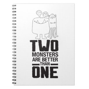 Handgezeichnete Zwei Monster Art Monster Halloween Notizblock
