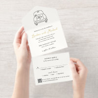 Handgezeichneter Auto-Doodle-QR-Code Moderne Hochz