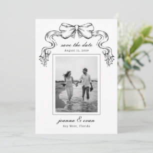 Handgezeichneter Bogen & Foto Moderne Hochzeit Save The Date
