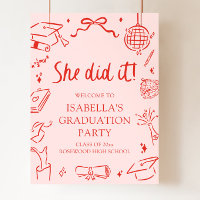 Handgezeichneter Bogen Sie hats geschafft Abschlus