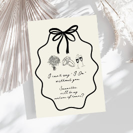 Handgezeichneter Bow Bloral Matron of Honour Vorsc Einladung