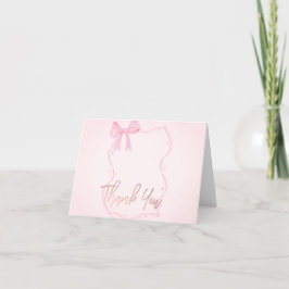 Handgezeichneter Bow Elegante Rahmen Dots Babydusc Dankeskarte