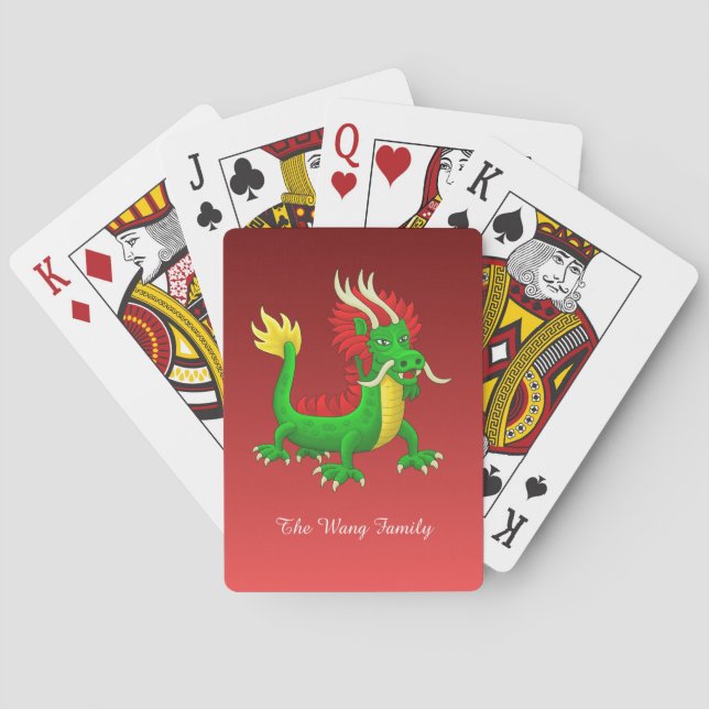 Handgezeichneter chinesischer Drache Spielkarten (Rückseite)