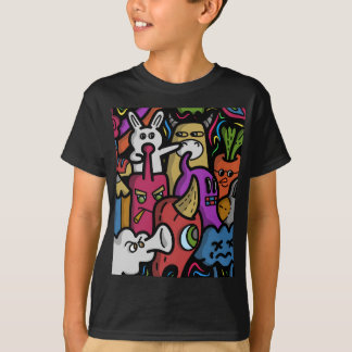 Handgezeichneter Doodle Art Cartoon Stil T-Shirt