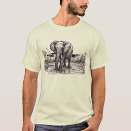 HANDGEZEICHNETER ELEFANT T-Shirt