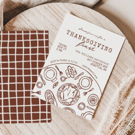 Handgezeichneter Erntedank Abendessen Scribble Ein Einladung