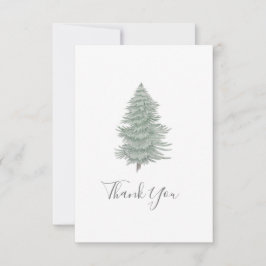 Handgezeichneter Evergreen Tree 2 Dankeskarte