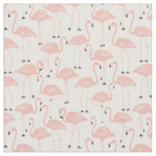 Handgezeichneter Flamingo   Tropisches Nähen & Qui Stoff