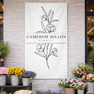 Handgezeichneter Florist Business Blume Shop Botan Banner