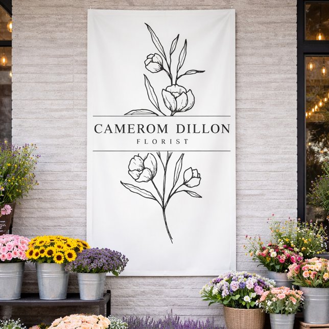 Handgezeichneter Florist Business Blume Shop Botan Banner (Von Creator hochgeladen)