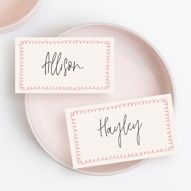 Handgezeichneter französischer Jahrgang Hochzeitna Platzkarte (Von Creator hochgeladen)