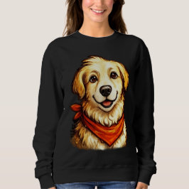 Handgezeichneter glücklicher Golden Retriever Pull Sweatshirt
