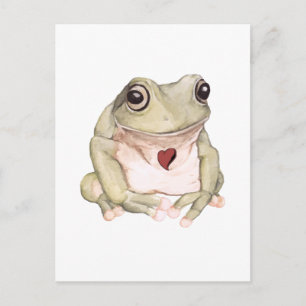Handgezeichneter grüner Laubfrosch Postkarte
