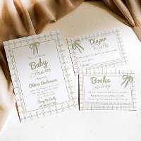 Handgezeichneter grüner Schleifen-Gingham neutrale