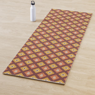 Handgezeichneter Herbst Diamond Muster Yoga Mat Yogamatte