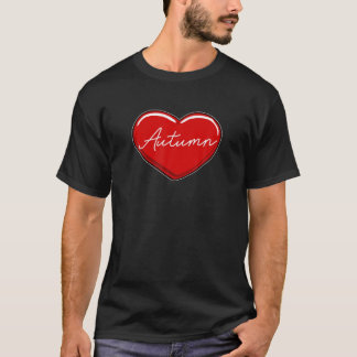 Handgezeichneter Herbst - Vorname Herz I Liebe T-Shirt