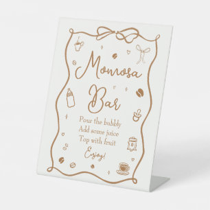 Handgezeichneter Kaffee-Baby-Shower-Momosa-Bar Sockelschild