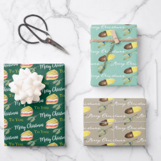 Handgezeichneter Keks-Weihnachten Geschenkpapier Set