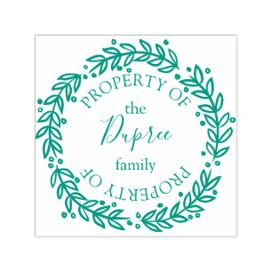 Handgezeichneter Kranz Eigentum von Name Permastempel