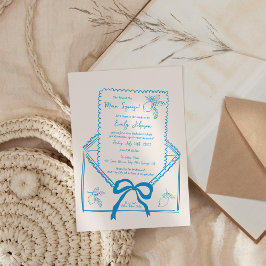 Handgezeichneter Lemon Mittelmeer-Junggeselinnen-A Einladung