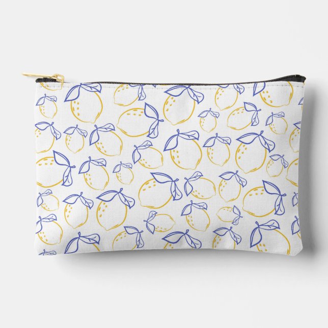 Handgezeichneter Lemon Muster Zubehör Pouch Zubehörtasche (Vorderseite)