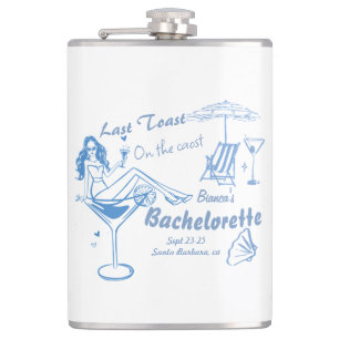 Handgezeichneter letzter Toast an der Küste Bachel Flachmann