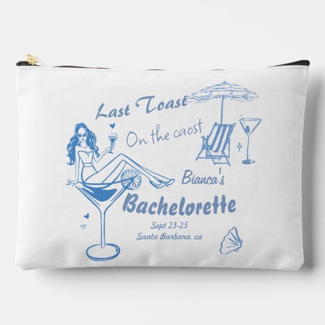 Handgezeichneter letzter Toast an der Küste Bachel Zubehörtasche (Vorderseite)