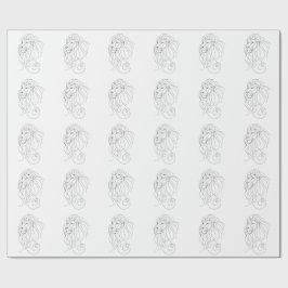 Handgezeichneter Löwe - Minimalistische Linienkuns Geschenkpapier