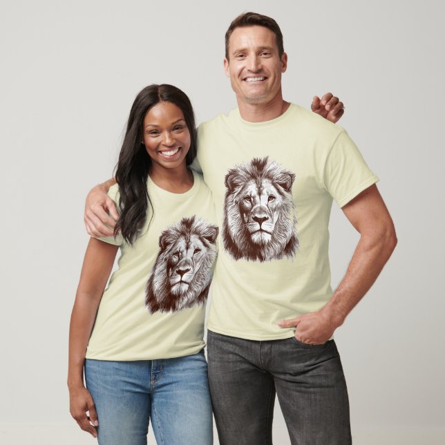 HANDGEZEICHNETER LÖWE T-Shirt (Unisex)