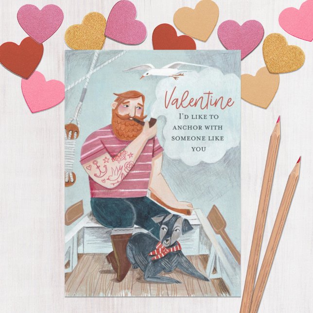 Handgezeichneter Mann Bloke Valentine Feiertagskarte (Von Creator hochgeladen)