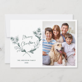 Handgezeichneter Minimalistischer Weihnachtskranz  Feiertagskarte