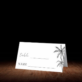 Handgezeichneter Palm Tree Boho Beach Hochzeitstis Platzkarte