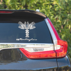 Handgezeichneter Palmbaum-Autosticker mit Namen Aufkleber