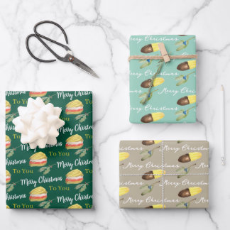 Handgezeichneter Plätzchen-Weihnachten Geschenkpapier Set